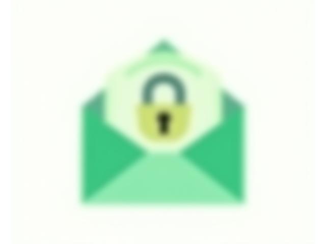 Un ícono de un sobre con un candado y un aura de confidencialidad, representando un canal de comunicación seguro y directo para asuntos de privacidad. Paleta de colores primario y secundario de la marca.