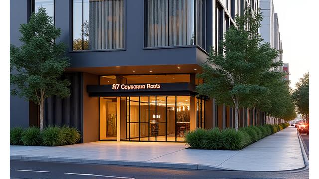 Exterior del edificio de oficinas de Coyoacán Roots en la Calle de Durango, Ciudad de México, mostrando un entorno corporativo moderno y accesible.