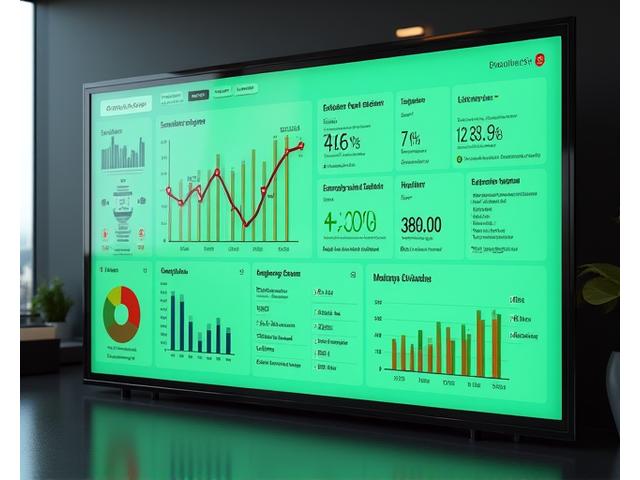 Un elegante dashboard ejecutivo que muestra gráficos y métricas de salud y bienestar corporativo en tiempo real, incluyendo engagement, ROI y tendencias de salud, con un diseño moderno.