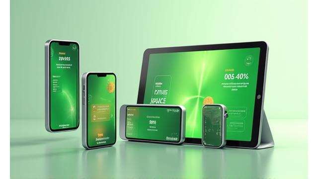 Colección de dispositivos tecnológicos de bienestar con interfaces de aplicaciones, incluyendo un smartwatch, una tablet y un smartphone, mostrando datos de salud y gráficos de progreso.